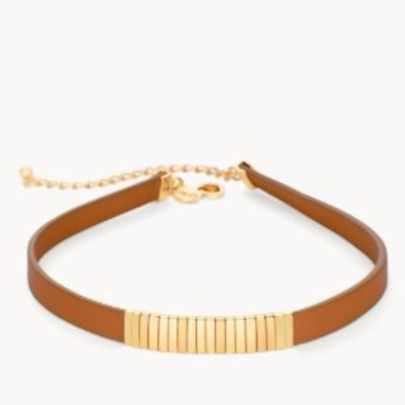 Chico's Jewelry - Chico’s Leather Choker with Gold Accent